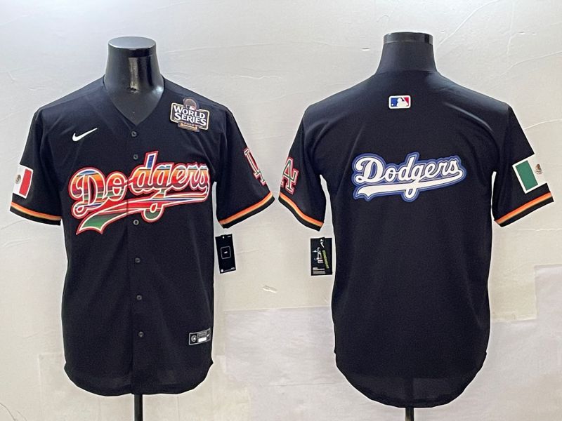 Men Los Angeles Dodgers Blank Black rainbow Nike 2025 MLB Jersey style 15->los angeles dodgers->MLB Jersey